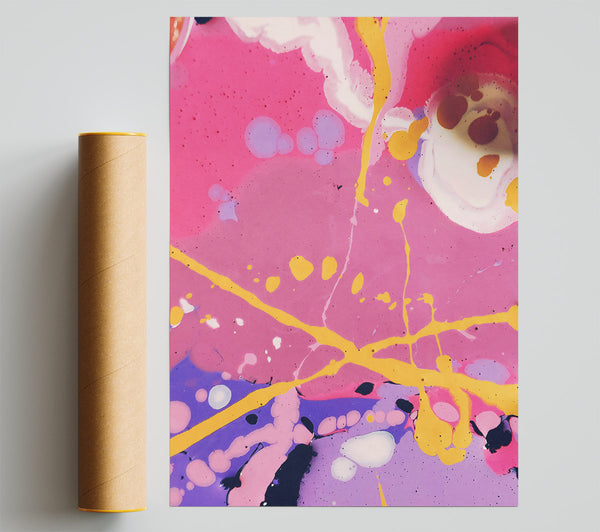 Pink And Yellow Abstract Print