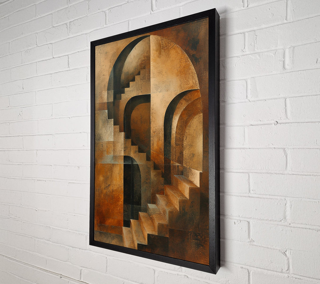 A Canvas Print of Terracotta Stairway Ascent Canvas Print