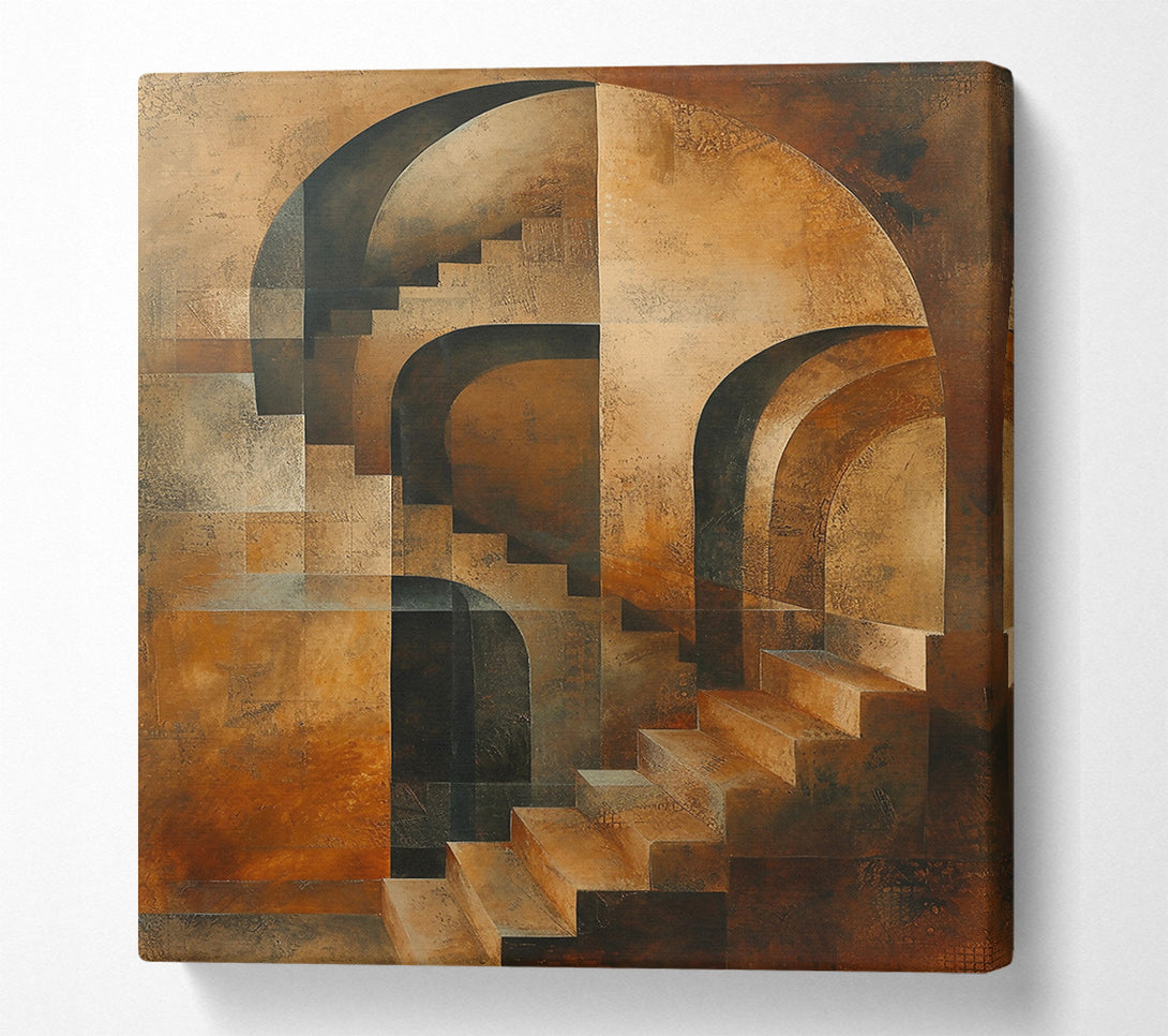  A Canvas Print of Terracotta Stairway Ascent Canvas Print