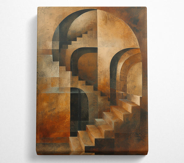  A Canvas Print of Terracotta Stairway Ascent Canvas Print
