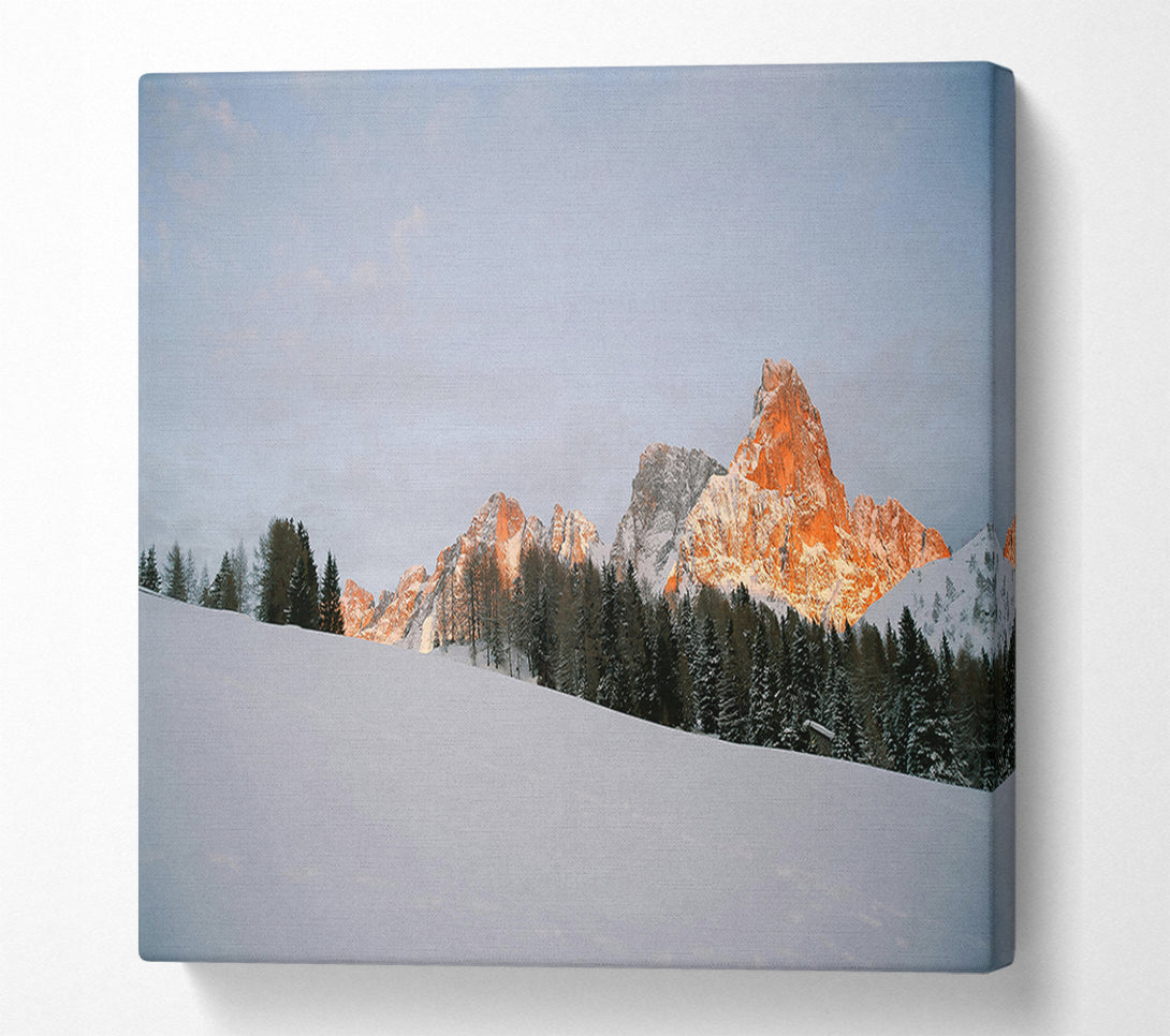  A Canvas Print of Orange Glow On Peaks Canvas Art