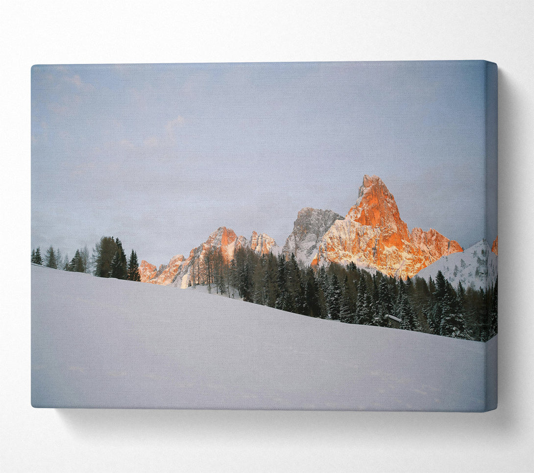  A Canvas Print of Orange Glow On Peaks Canvas Art