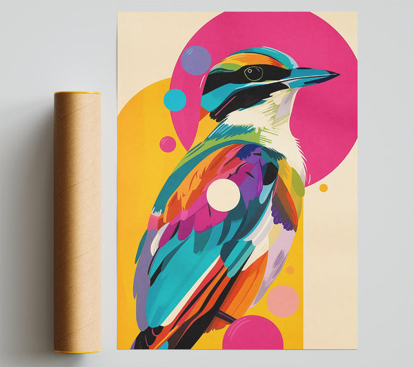 Pink And Yellow Bird Print