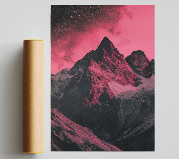 Crimson Mountain Sky Giclee Print