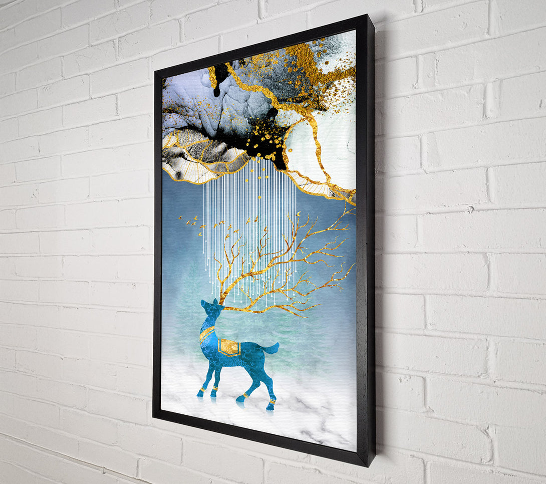  A Canvas Print of Blue Reindeer Canvas Wall Art