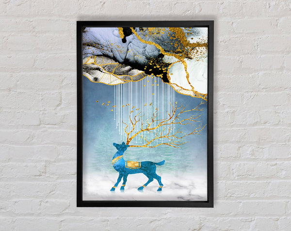 Blue Reindeer Framed Print