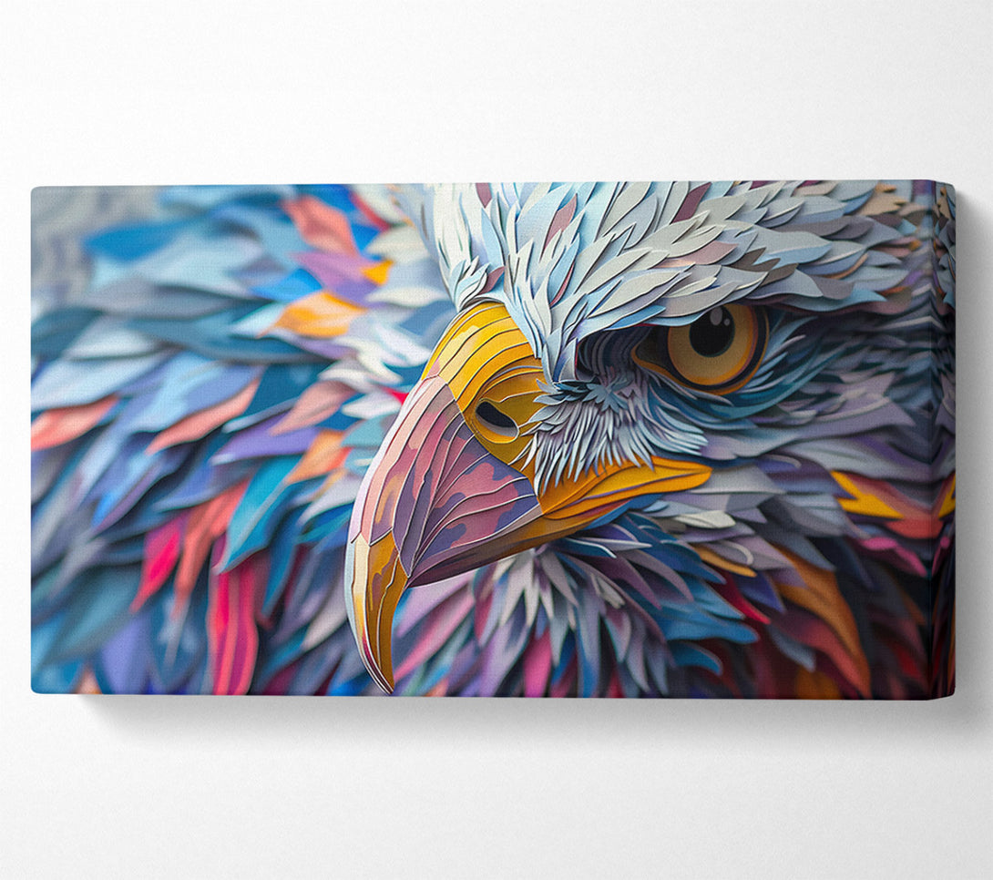  A Canvas Print of Blue Paper Eagle'S Gaze Canvas Wall Art