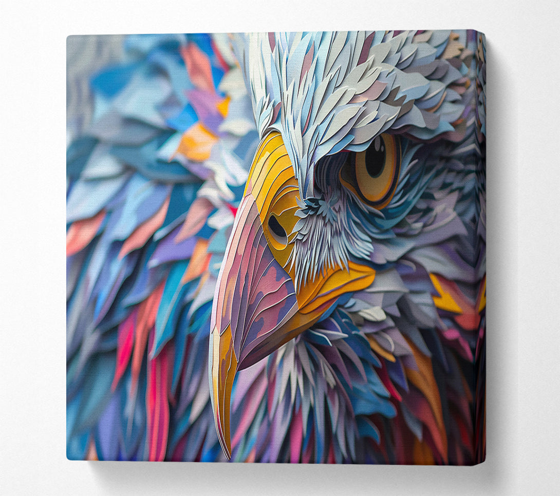  A Canvas Print of Blue Paper Eagle'S Gaze Canvas Wall Art