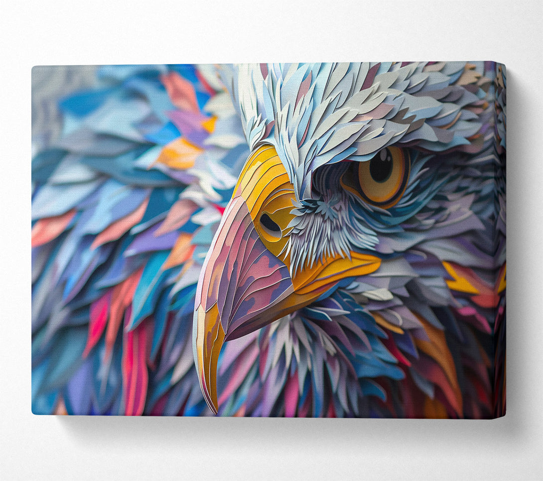  A Canvas Print of Blue Paper Eagle'S Gaze Canvas Wall Art