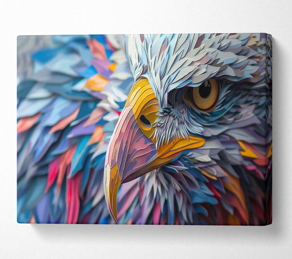  A Canvas Print of Blue Paper Eagle'S Gaze Canvas Wall Art