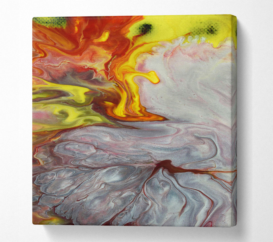  A Canvas Print of Silver Flame Abstract Canvas Art
