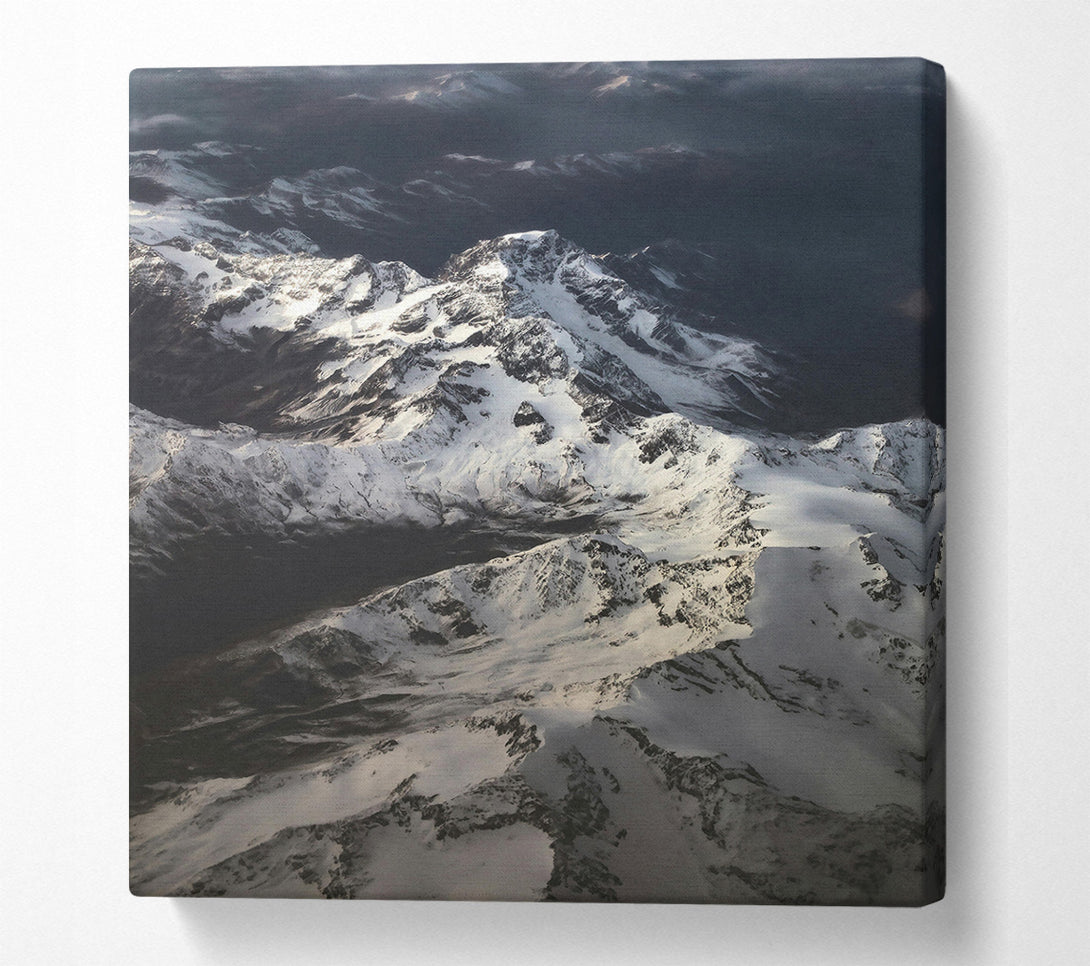  A Canvas Print of White Peaks Above Grey Canvas Wall Art