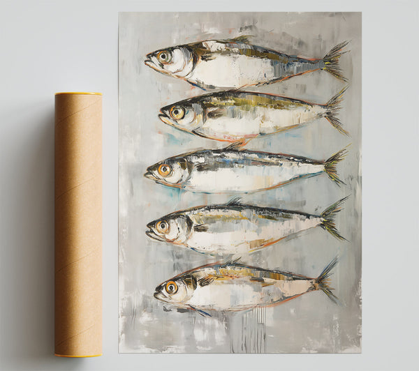 Silver Fish Row Print