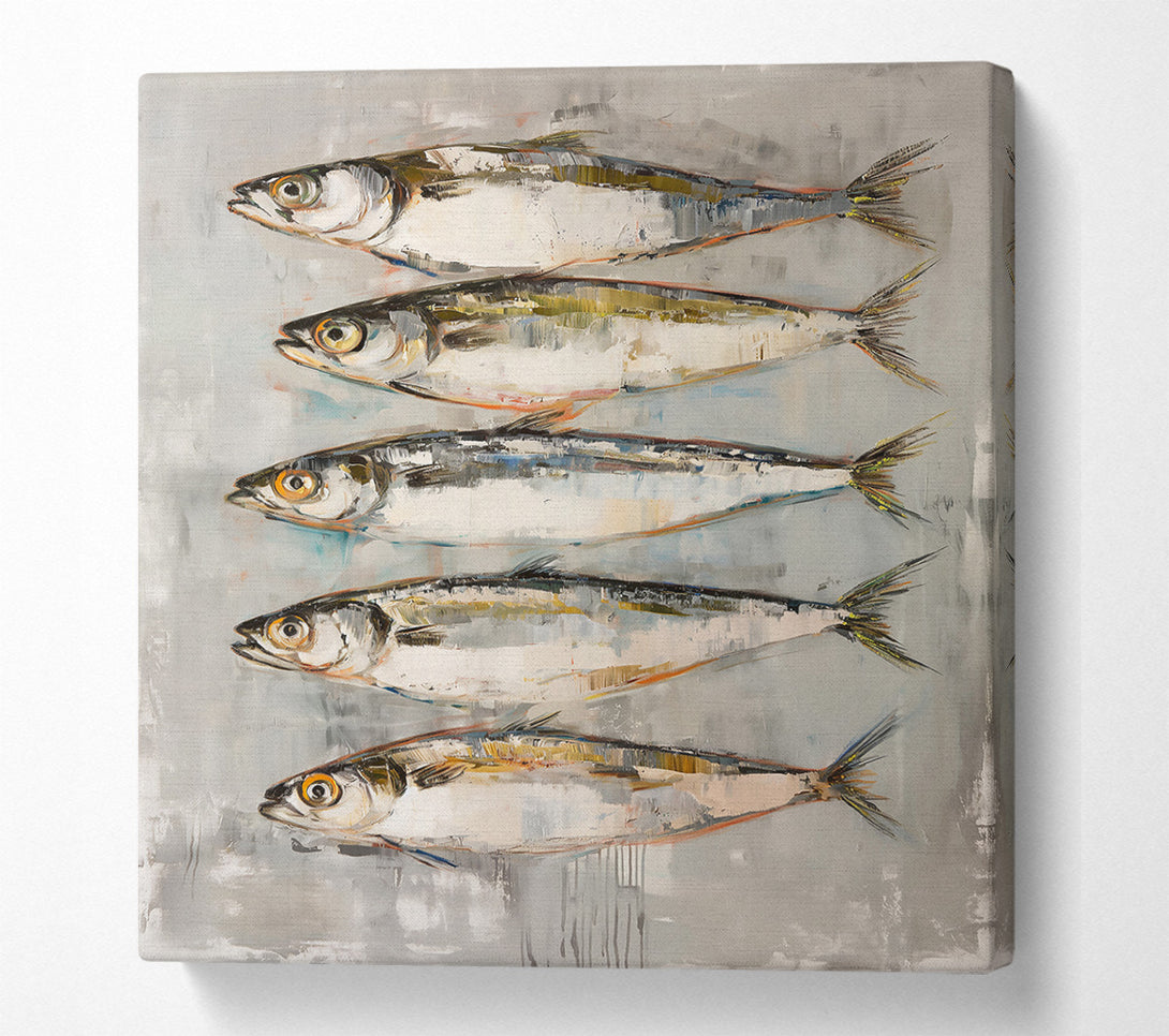 A Canvas Print of Silver Fish Row Canvas Art