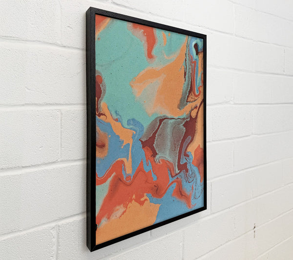 Aqua And Orange Swirl