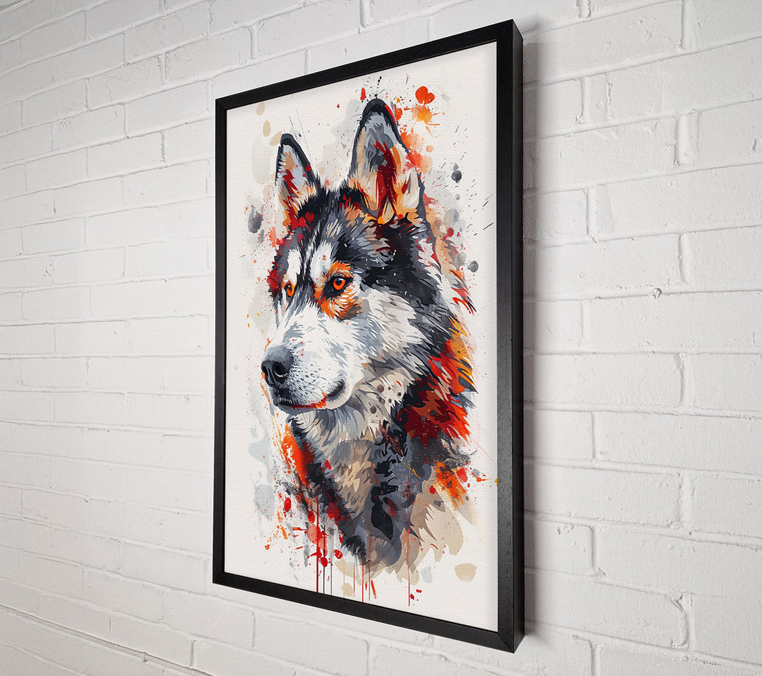  A Canvas Print of Crimson Wolf Gaze Canvas Art