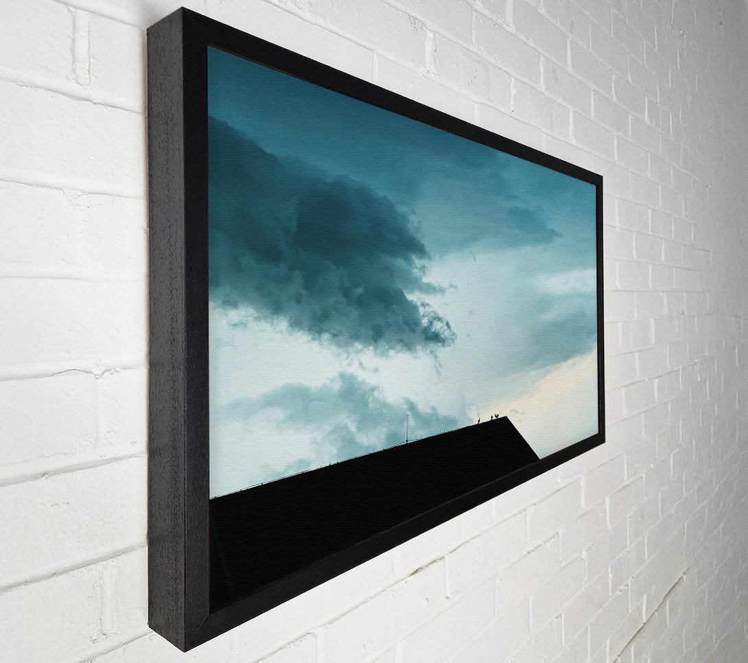  A Canvas Print of Teal Sky Silhouette Canvas Art