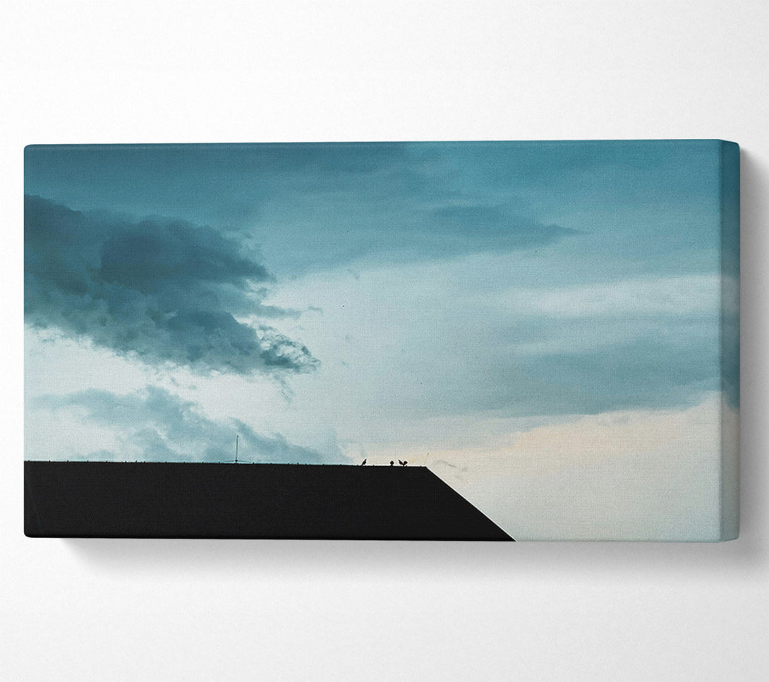  A Canvas Print of Teal Sky Silhouette Canvas Art