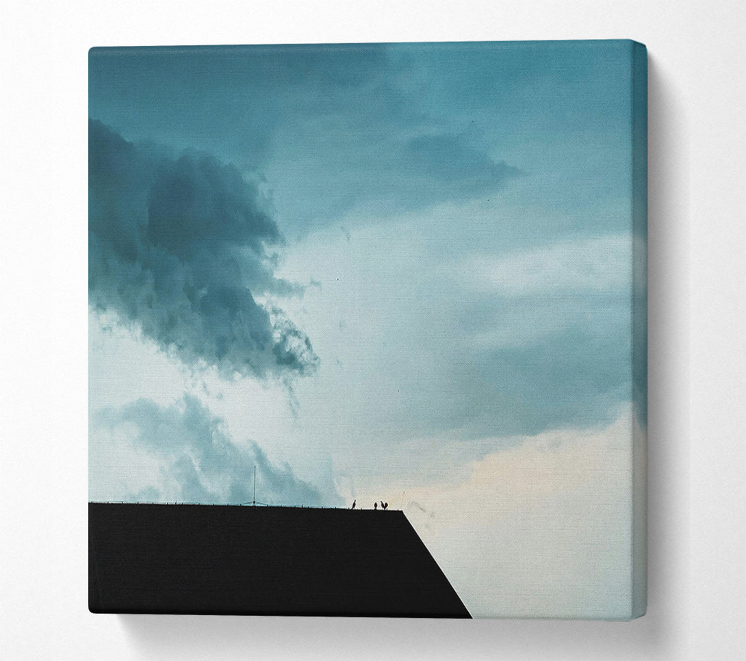  A Canvas Print of Teal Sky Silhouette Canvas Art