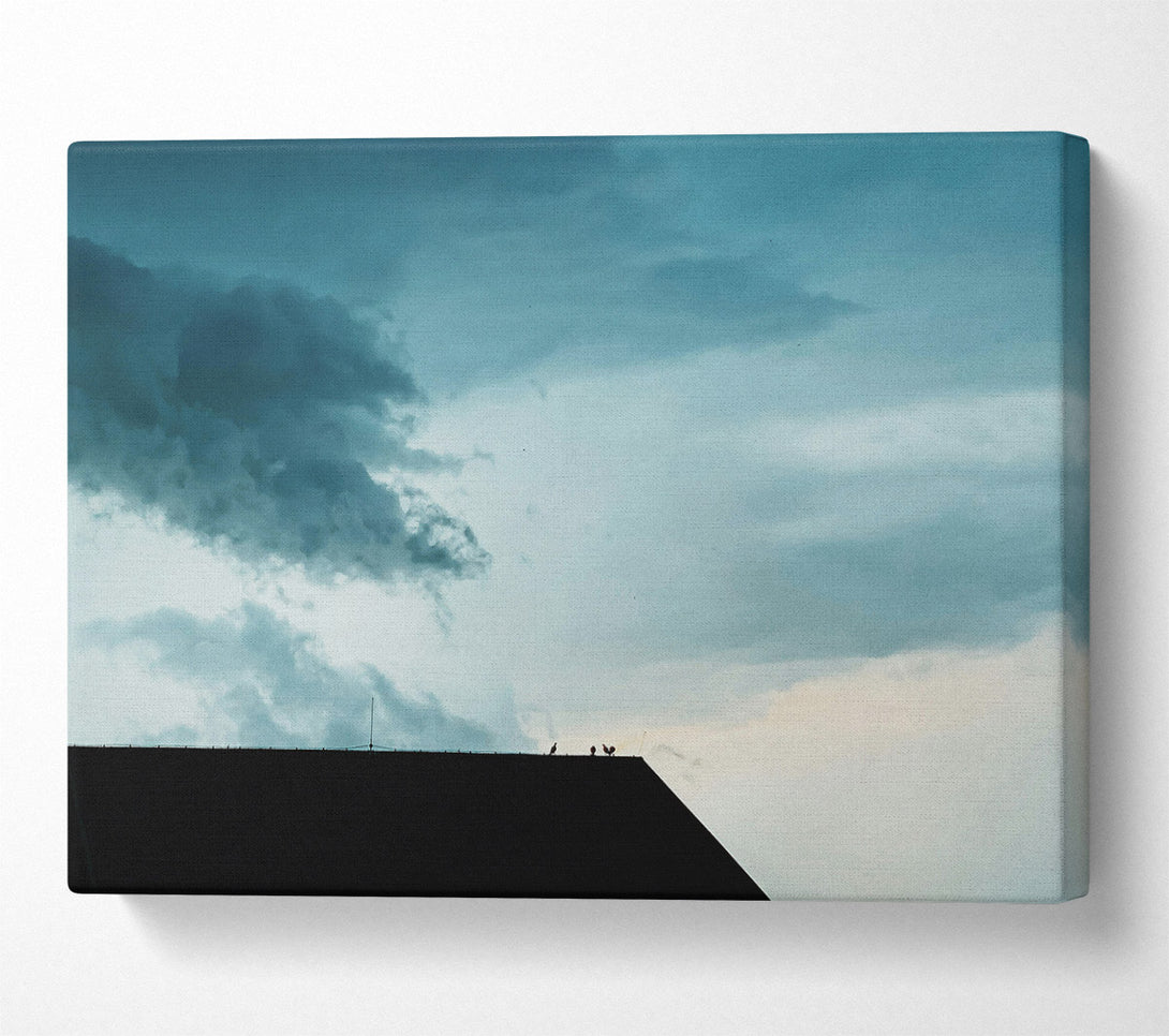  A Canvas Print of Teal Sky Silhouette Canvas Art
