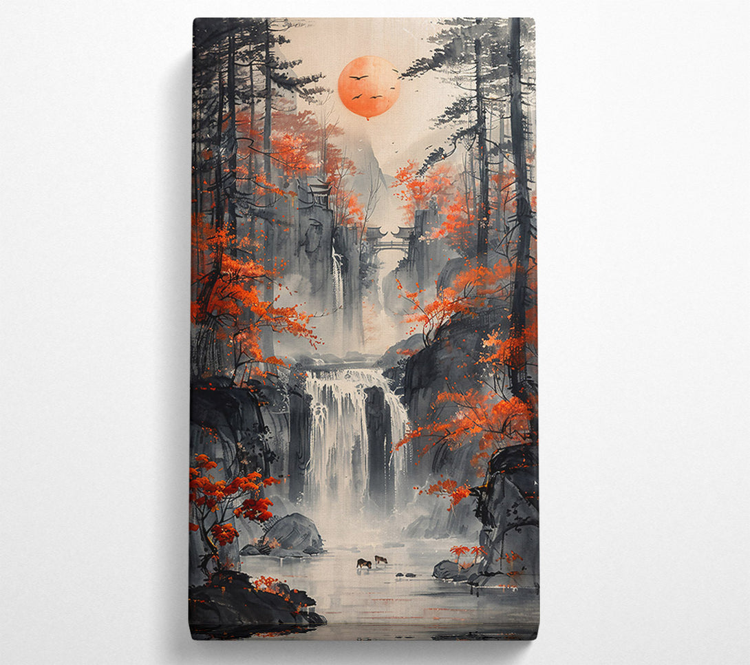  A Canvas Print of Crimson Falls Cascade Canvas Wall Art