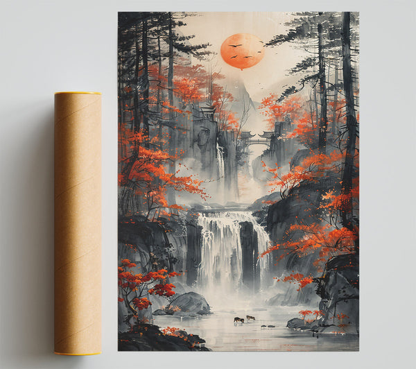 Crimson Falls Cascade Print