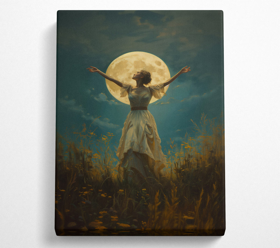  A Canvas Print of Golden Moonlight Embrace Canvas Art