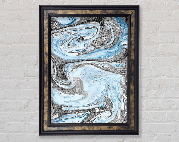Blue Slick Framed Print