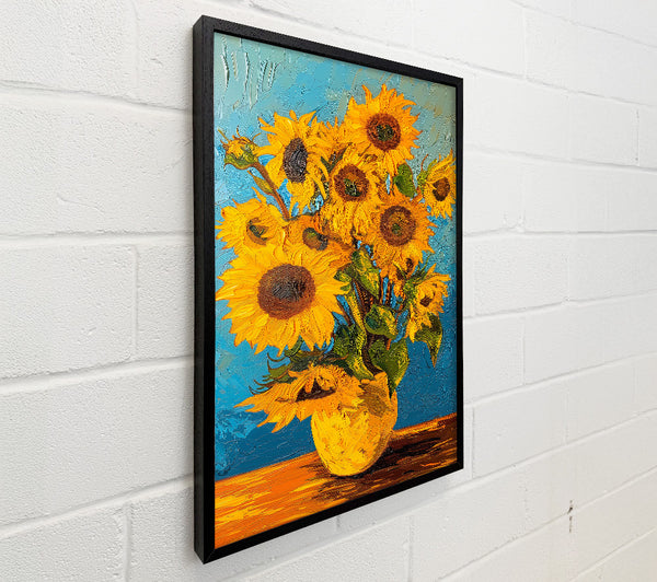 Yellow Sunflowers In Blue