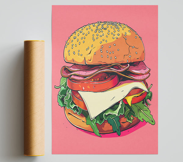 Orange Sesame Burger Giclee Print