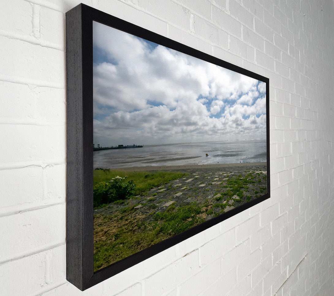  A Canvas Print of Gray Skies And Tide Flats Canvas Print