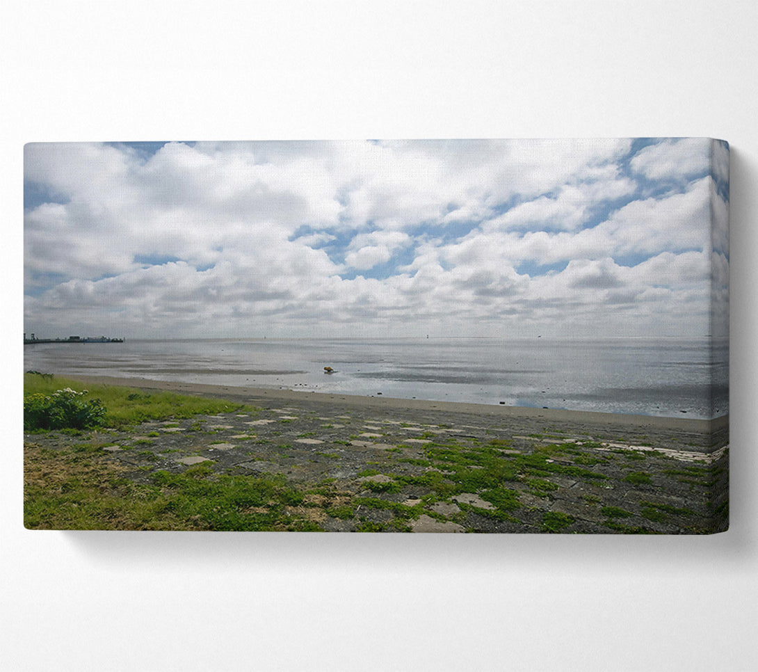  A Canvas Print of Gray Skies And Tide Flats Canvas Print