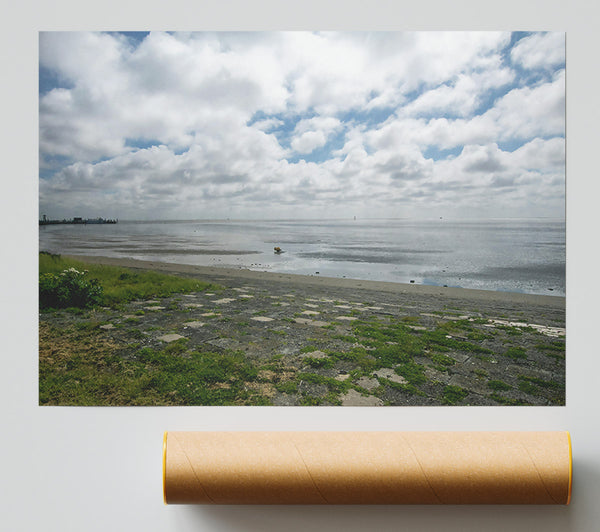 Gray Skies And Tide Flats Poster