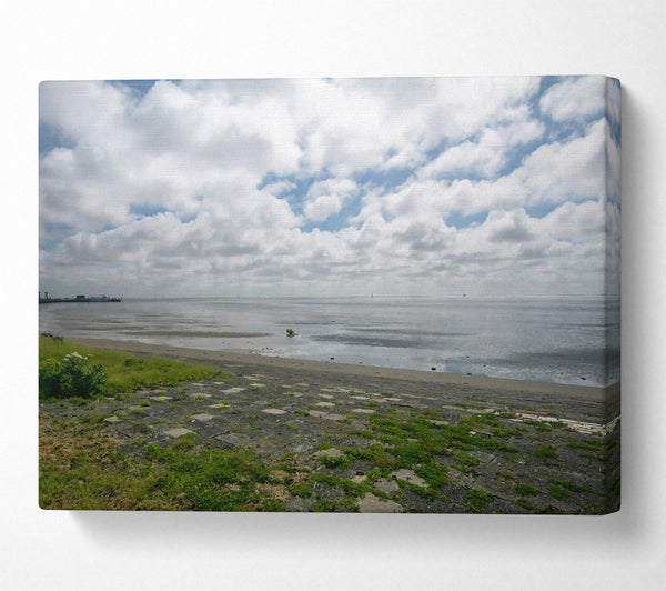  A Canvas Print of Gray Skies And Tide Flats Canvas Print