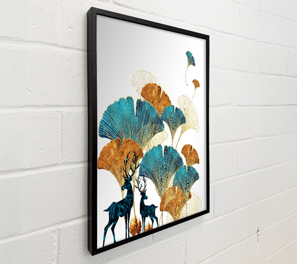 Blue Stags Abstract Flowers