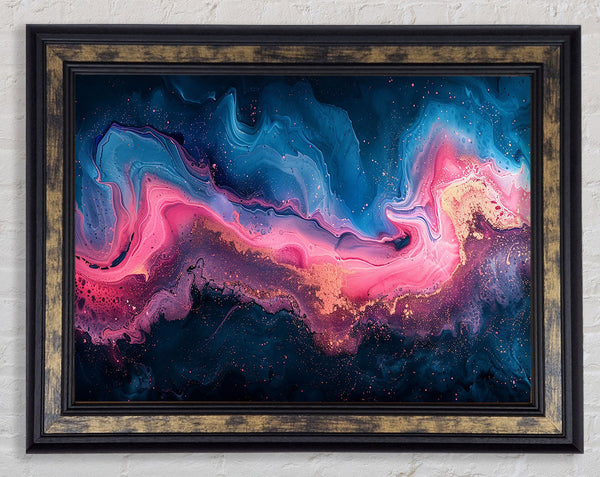Blue To Pink Flow Framed Print