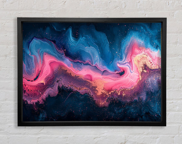 Blue To Pink Flow Framed Print