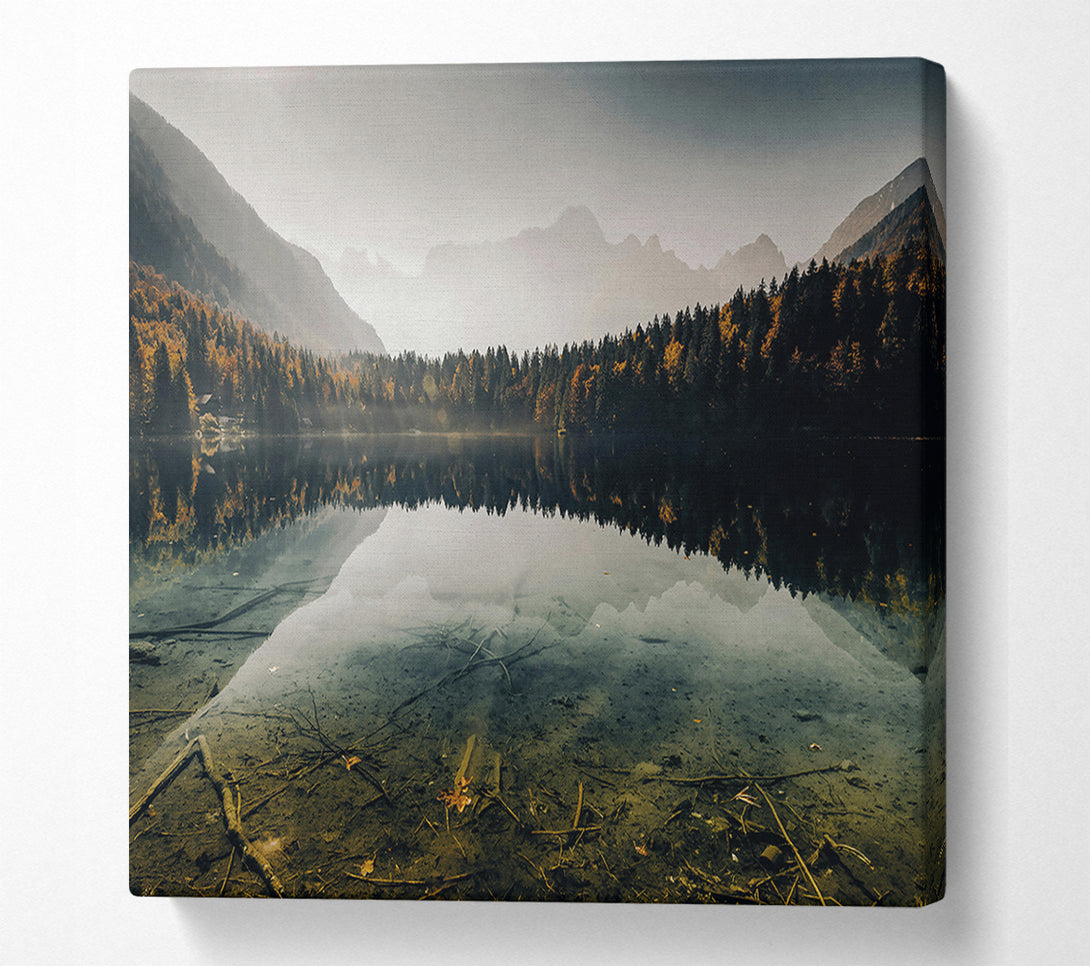  A Canvas Print of Blue Mountain Lake Reflection Canvas Art