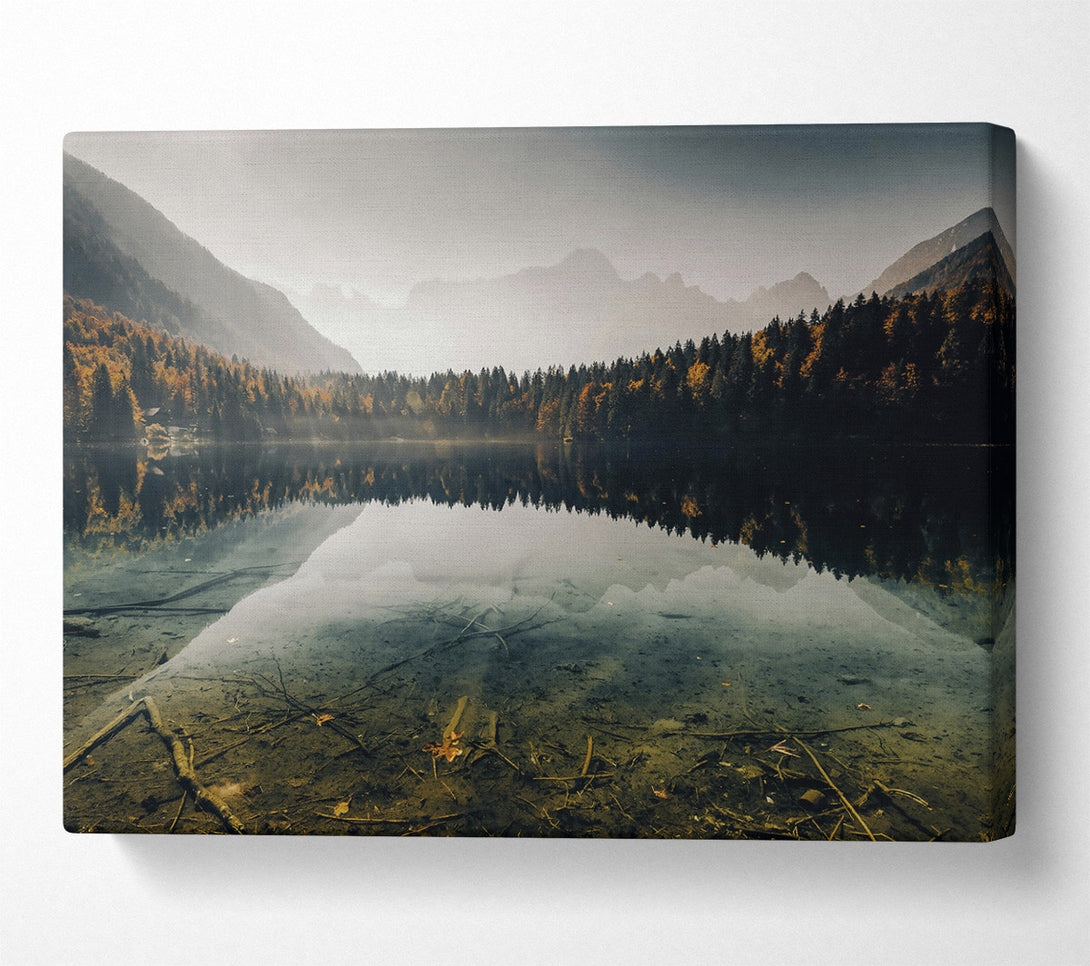  A Canvas Print of Blue Mountain Lake Reflection Canvas Art