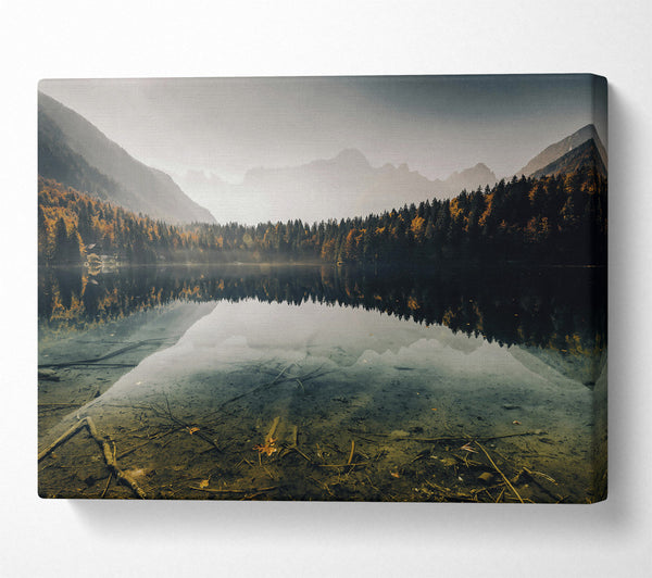  A Canvas Print of Blue Mountain Lake Reflection Canvas Art
