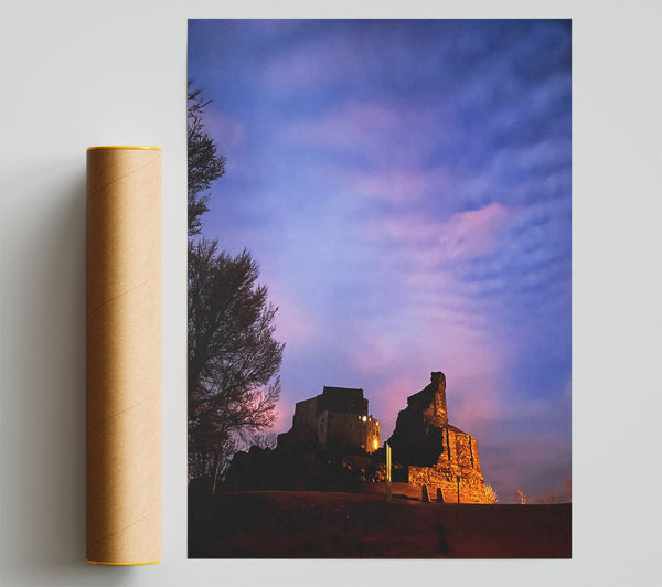 Purple Sky Ruins Giclee Print