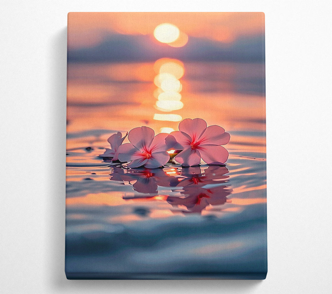  A Canvas Print of Golden Sunset Blooms Canvas Wall Art