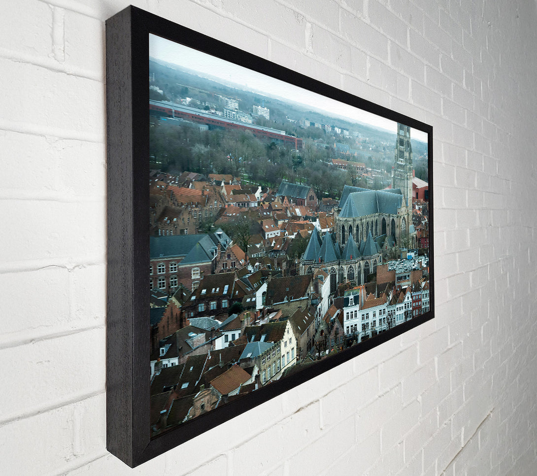  A Canvas Print of Grey Rooftops Cityscape Canvas Wall Art