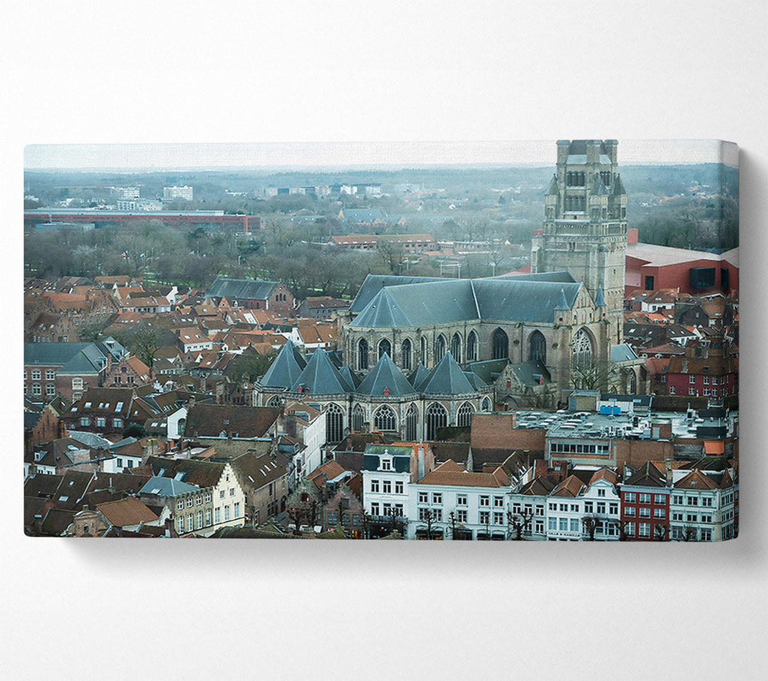  A Canvas Print of Grey Rooftops Cityscape Canvas Wall Art