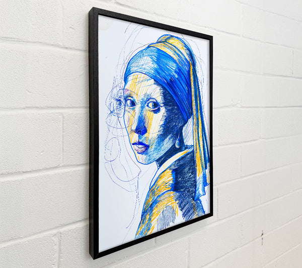 Blue Girl With Pearl
