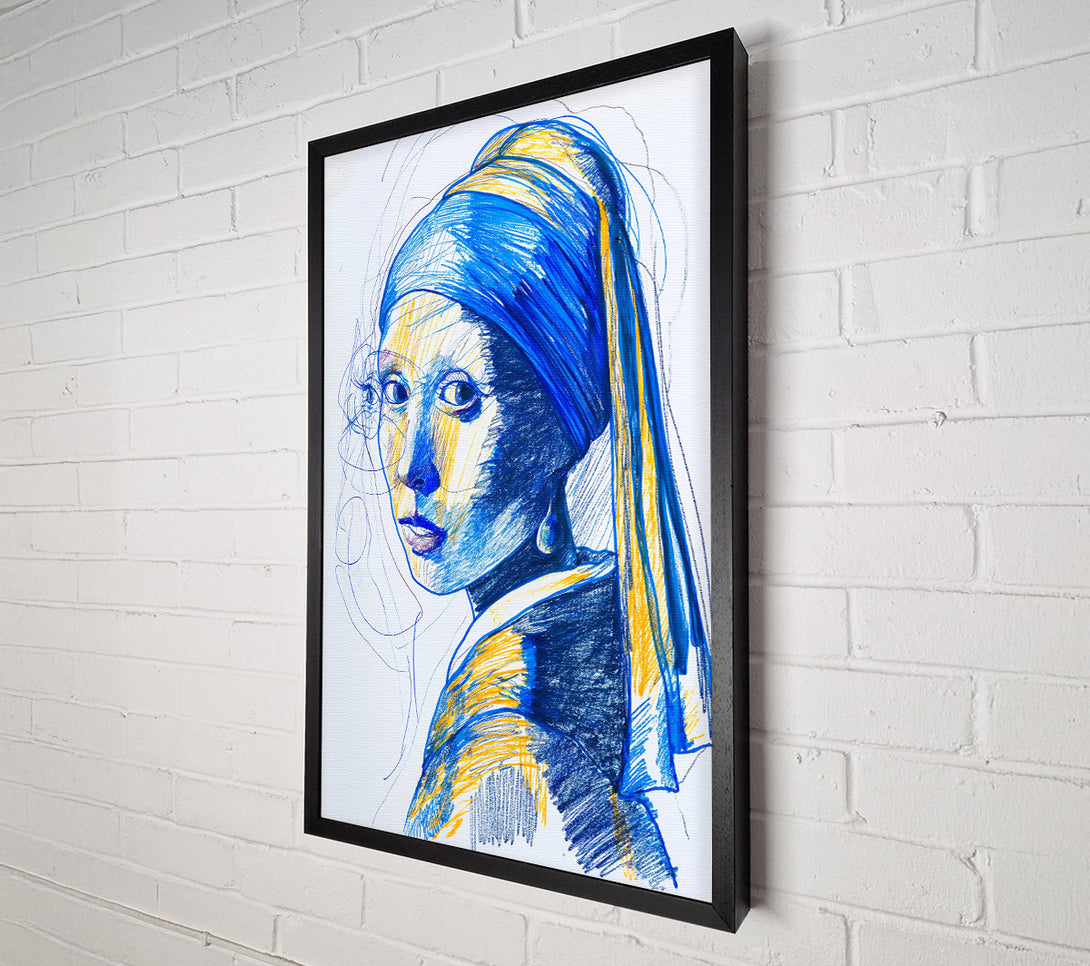  A Canvas Print of Blue Girl With Pearl Canvas Art