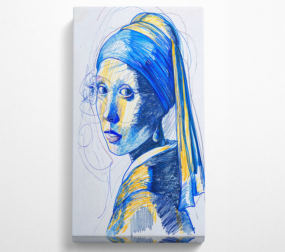  A Canvas Print of Blue Girl With Pearl Canvas Art