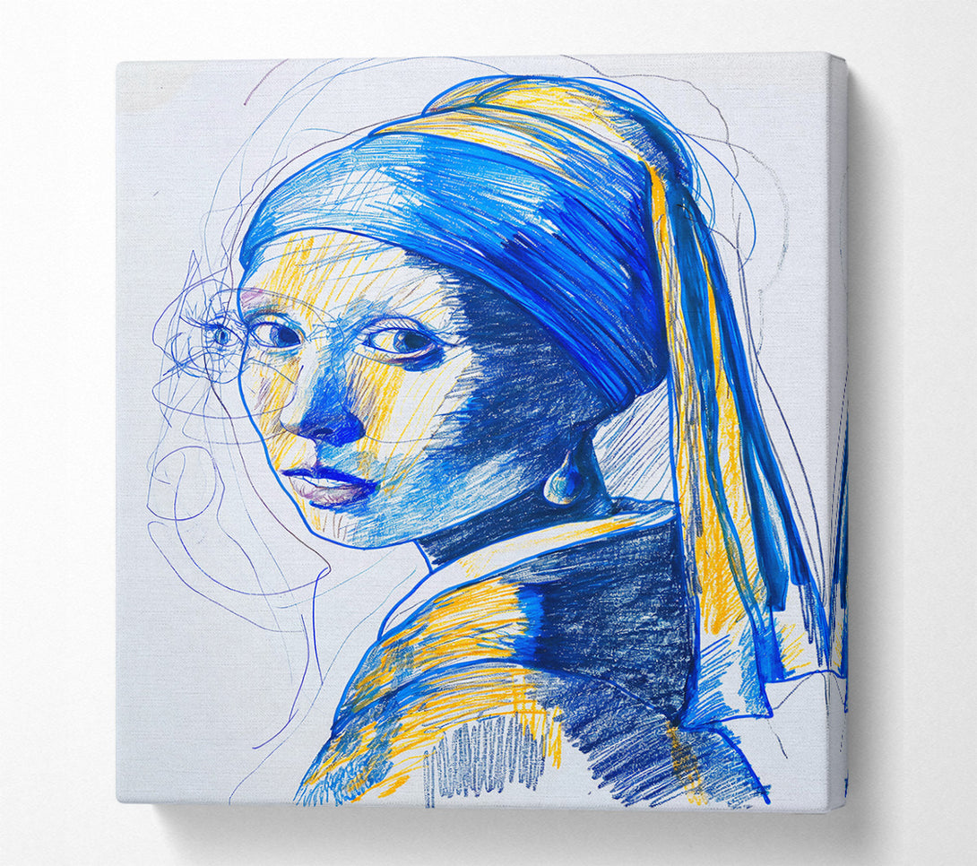  A Canvas Print of Blue Girl With Pearl Canvas Art