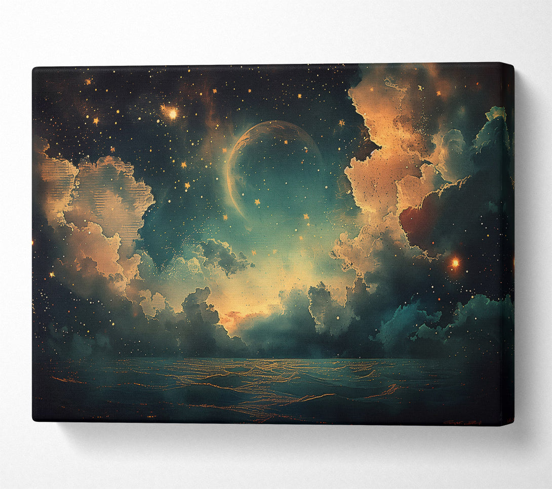 A Canvas Print of Golden Night Sky Canvas Print