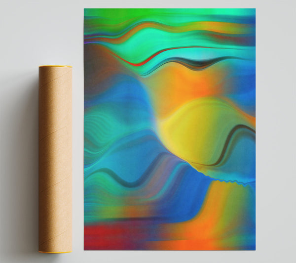 Orange Flowing Hues Poster